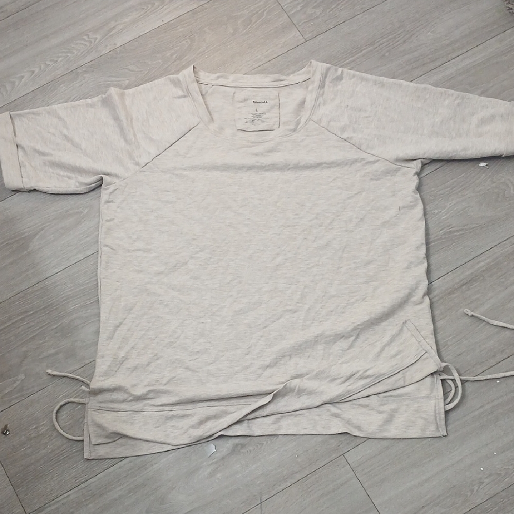 Casual Cream Short Sleeve Top